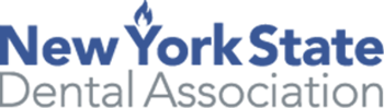 The image features a logo with text that reads 'NEW YORK STATE DENTAL ASSOCIATION' against a blue background, with a stylized graphic element above the text.